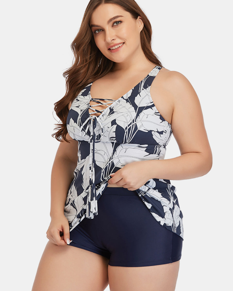 Yocwear Leafy Print Sexy Two-Piece Swim Set