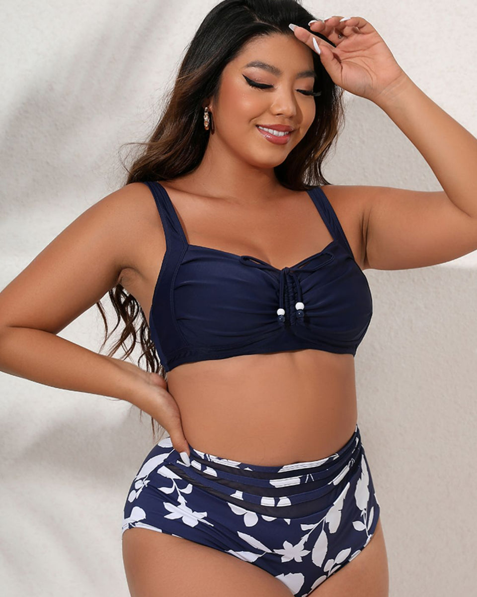 Yocwear Leaves Print Sexy Bikini Set