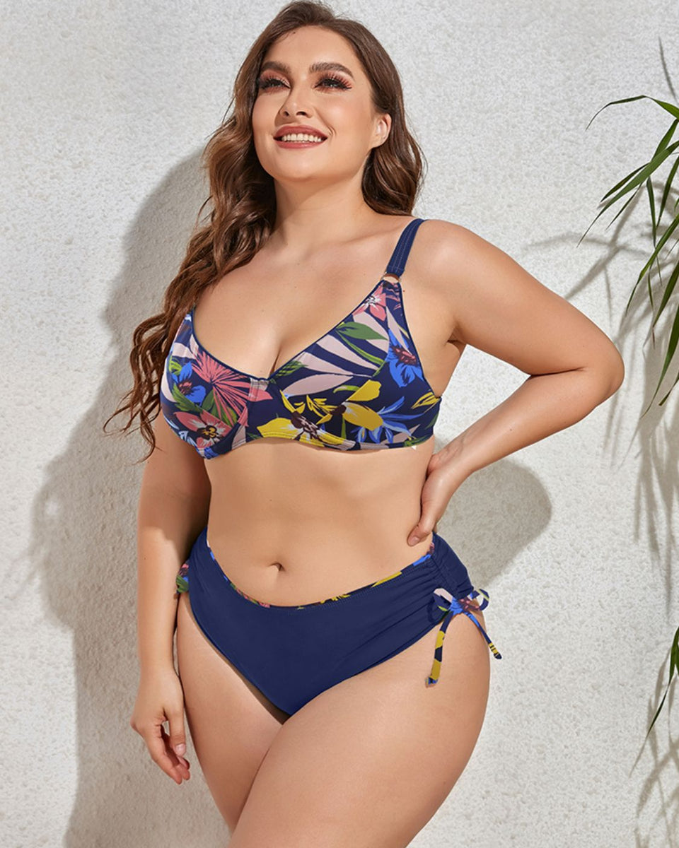 Yocwear Drawstring Tropical Sexy Bikini Set