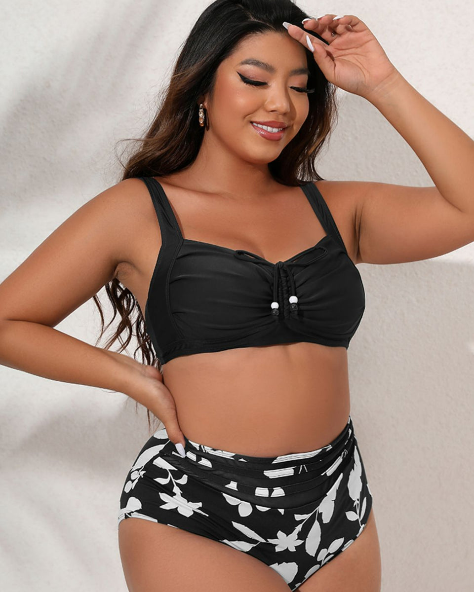 Yocwear Leaves Print Sexy Bikini Set