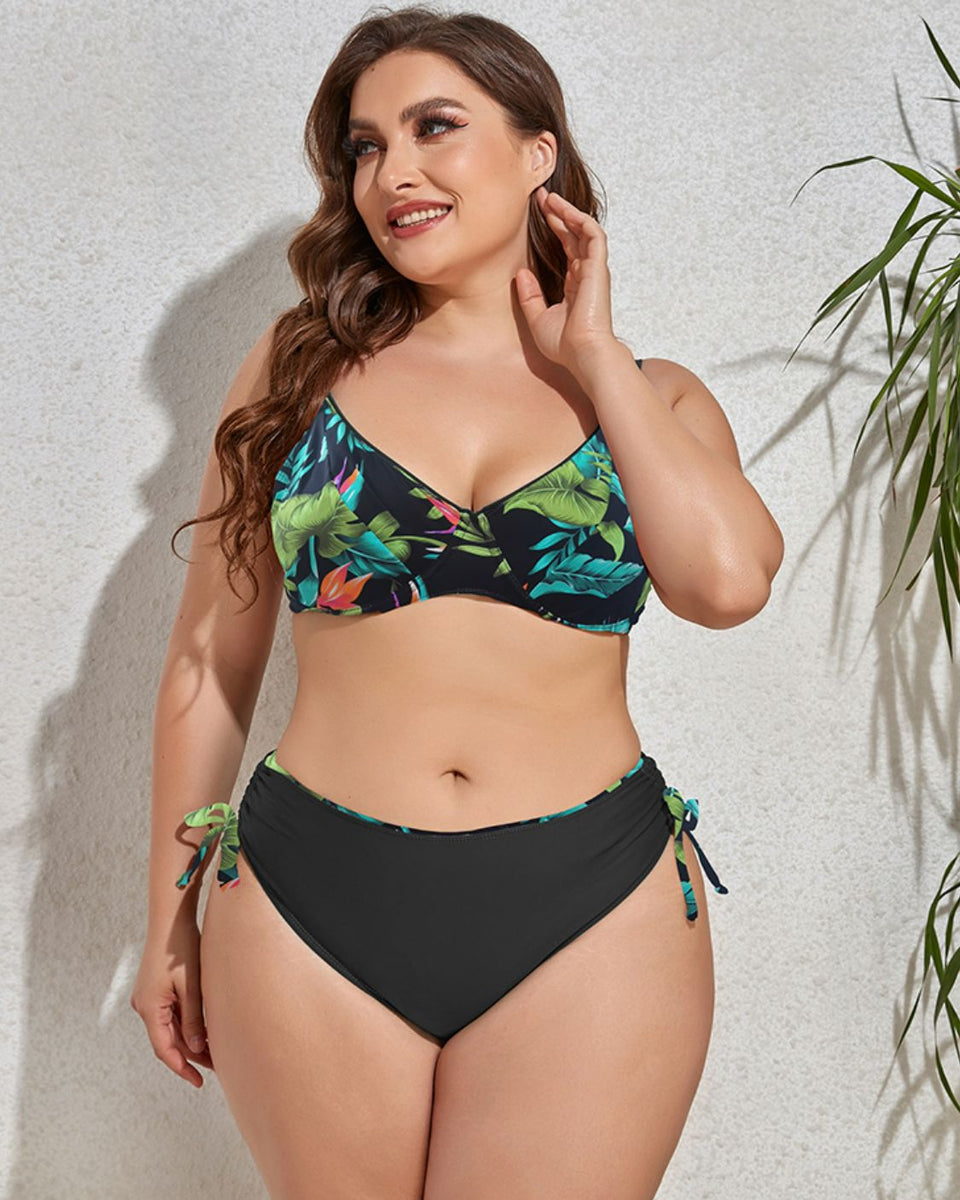 Yocwear Drawstring Tropical Sexy Bikini Set
