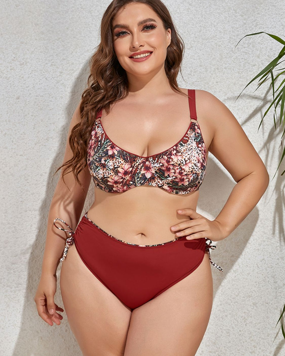 Yocwear Drawstring Tropical Sexy Bikini Set