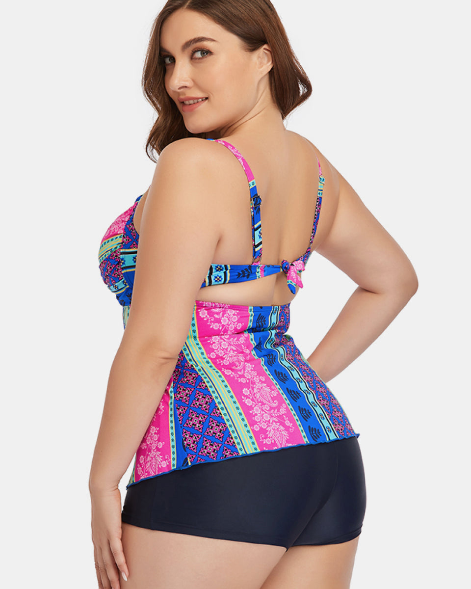 Yocwear Colorful Crisscross Cutout Two-Piece Swim Set