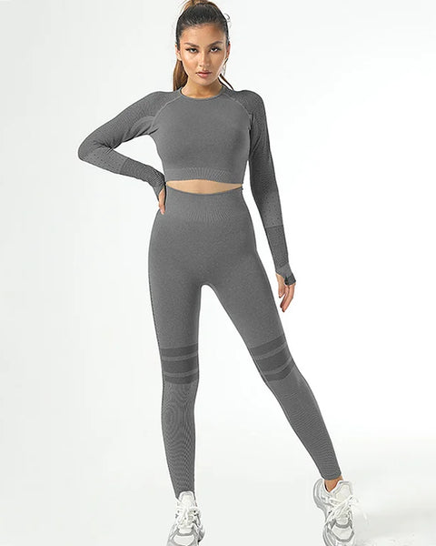 Yocwear Sporty Long Sleeve & High Waisted Legging Set