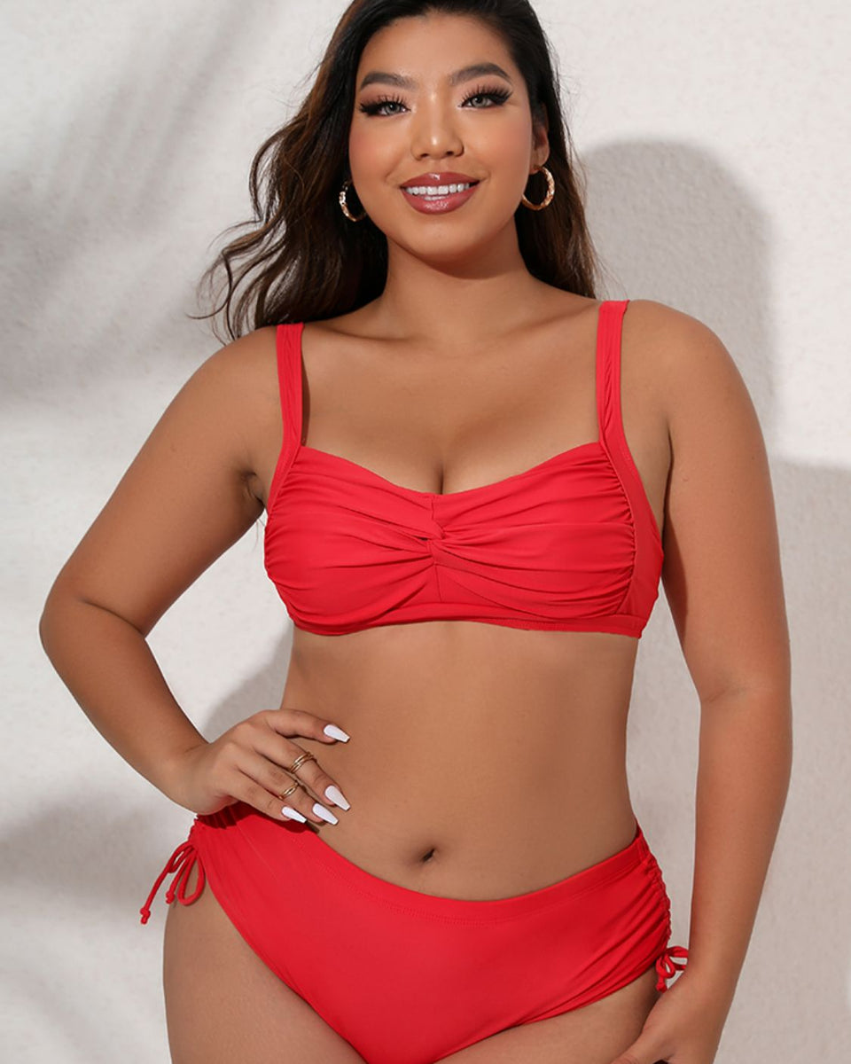 Yocwear Front Twist Bright Colored Bikini Set