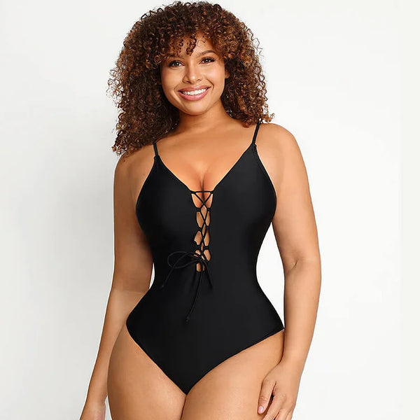 Yocwear Crisscross Front One-Piece Body Sculpting Swimsuit