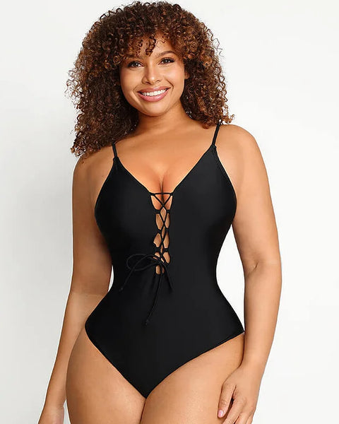 Yocwear Crisscross Front One-Piece Body Sculpting Swimsuit