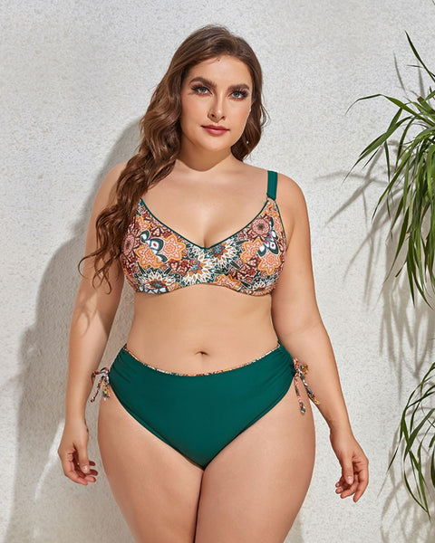 Yocwear Drawstring Tropical Sexy Bikini Set
