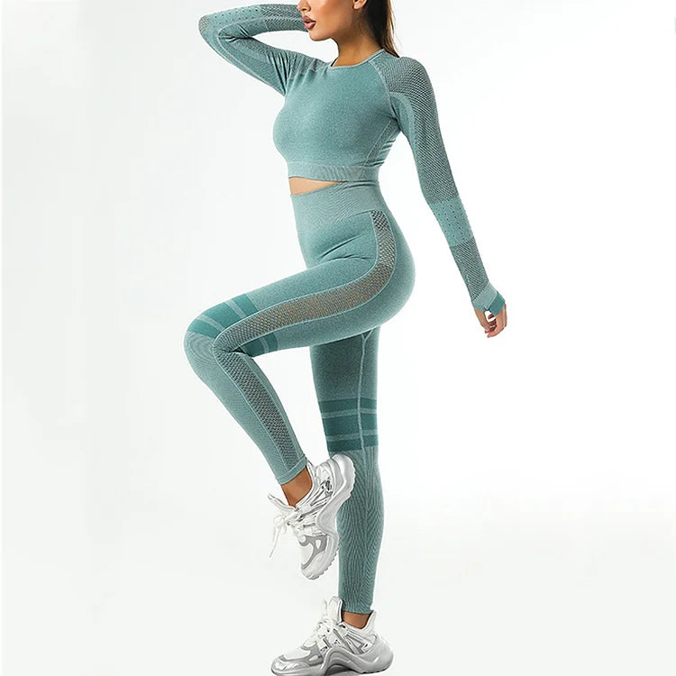 Yocwear Sporty Long Sleeve & High Waisted Legging Set