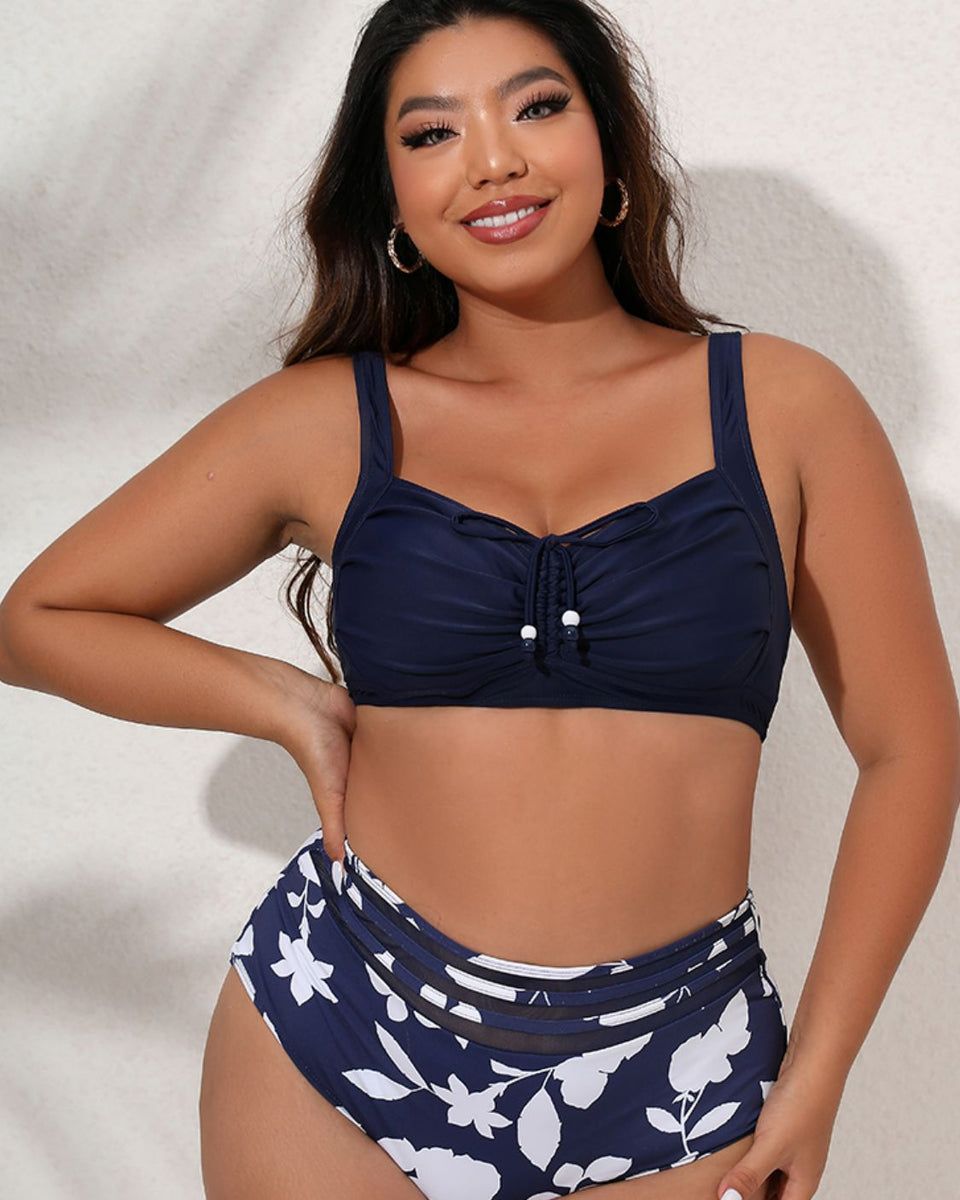 Yocwear Leaves Print Sexy Bikini Set