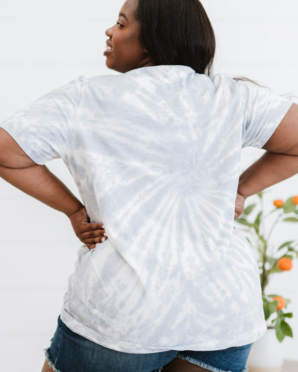 Yocwear MAMA Smiley Print Tie-Dye Tee Shirt