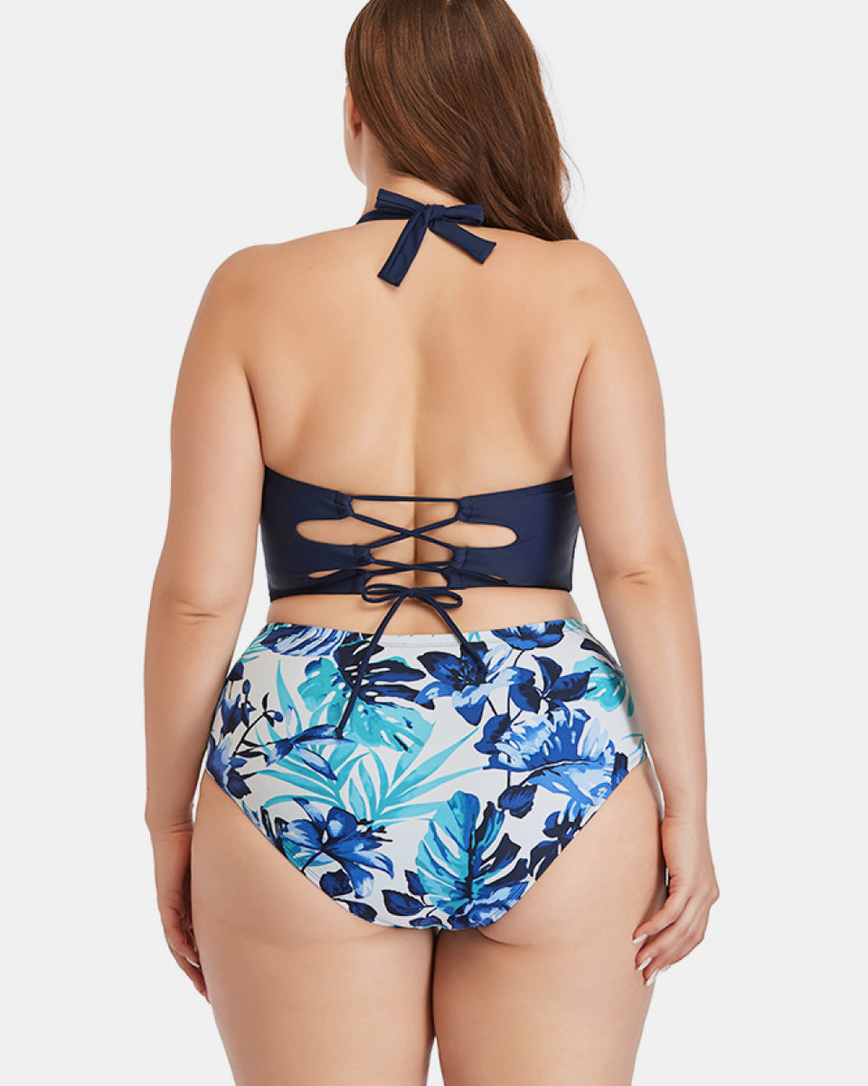 Yocwear Floral Crisscross Sexy Back Bikini Set