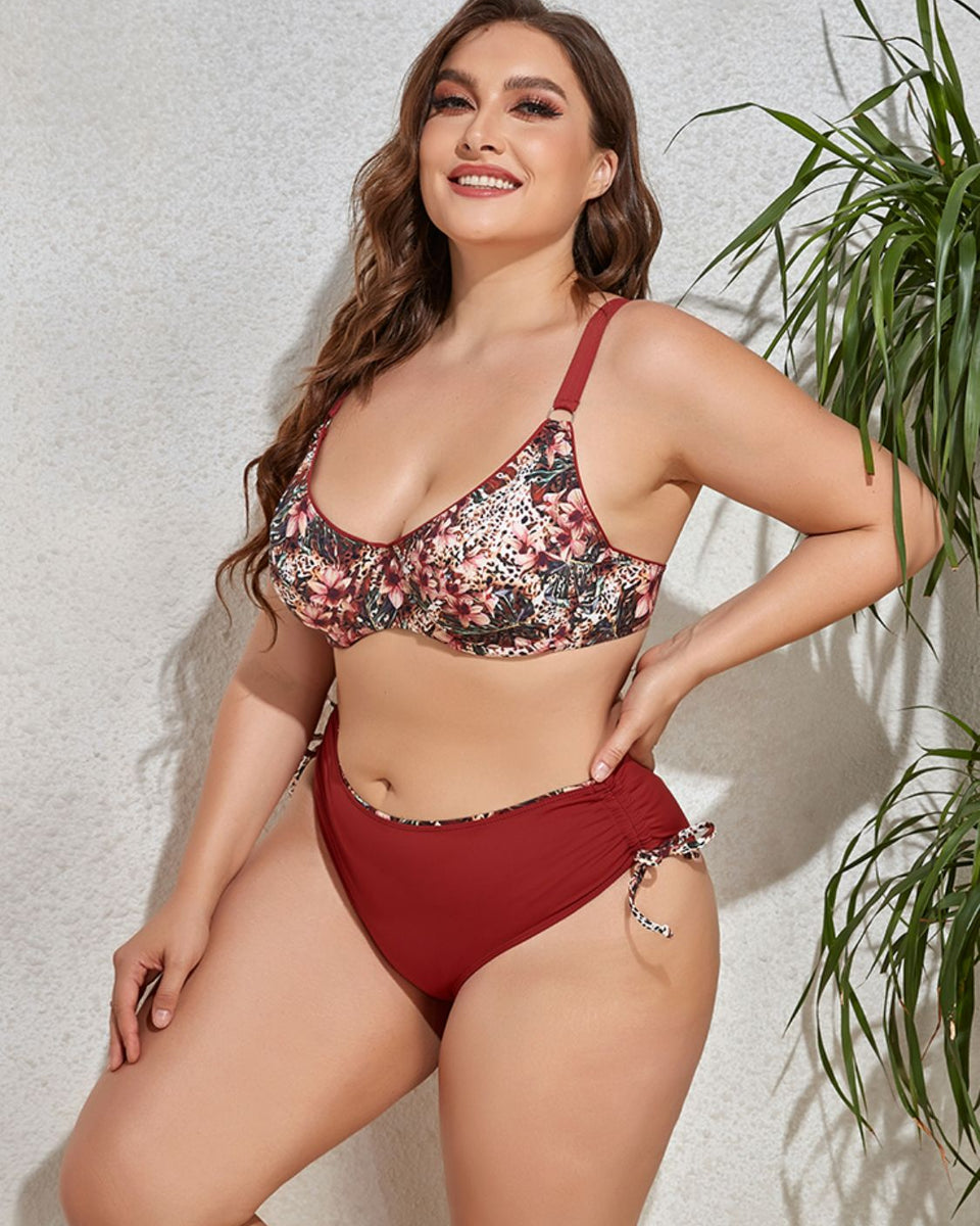 Yocwear Drawstring Tropical Sexy Bikini Set
