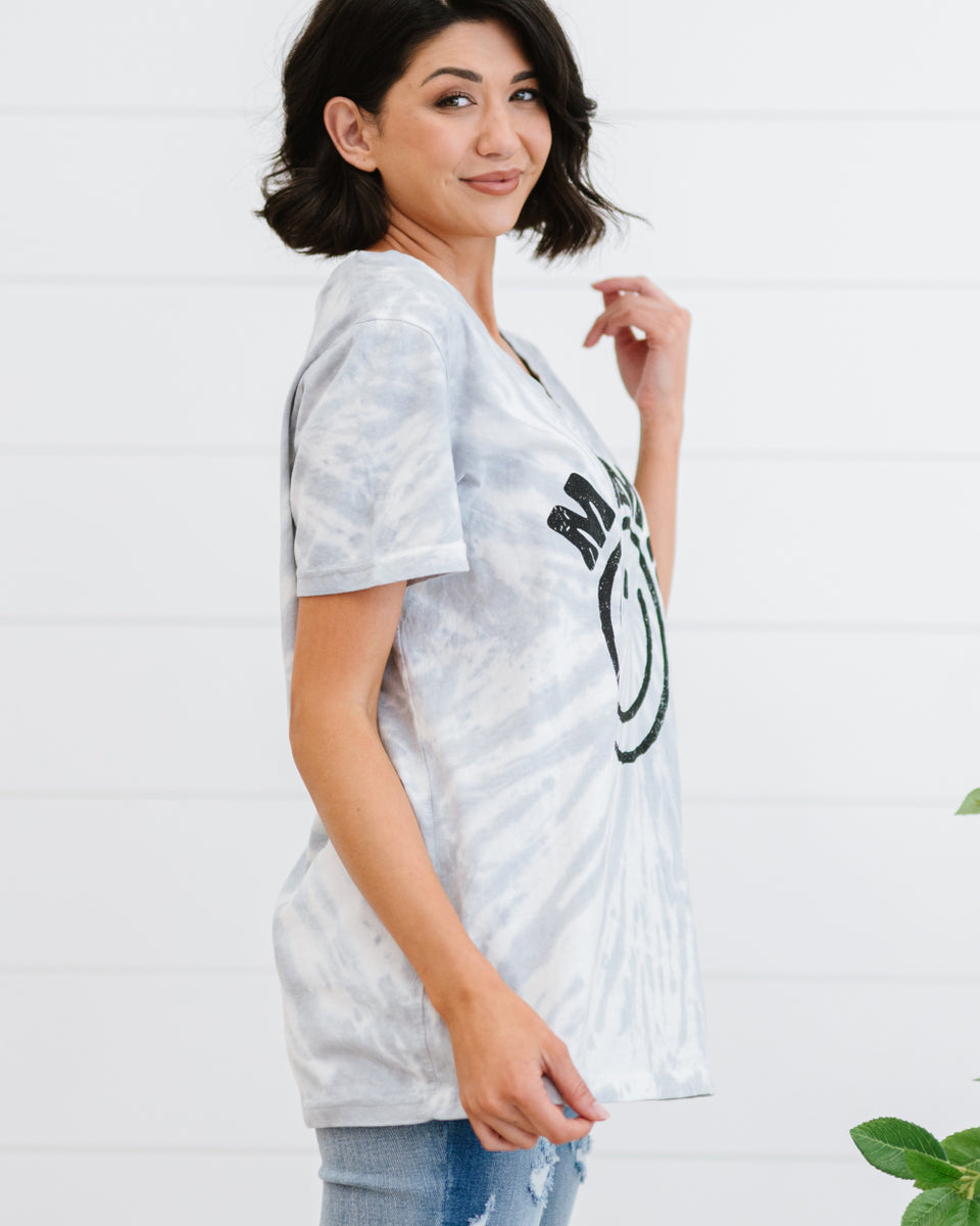 Yocwear MAMA Smiley Print Tie-Dye Tee Shirt