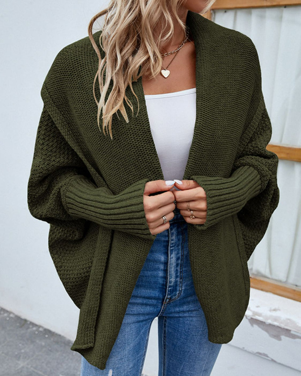 Yocwear Open Front Dolman Sleeve Cardigan