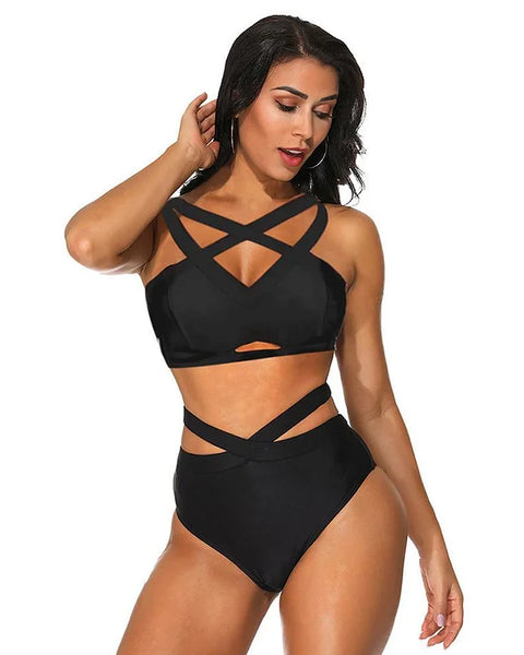Yocwear Blackout High-Waisted Bikini Set