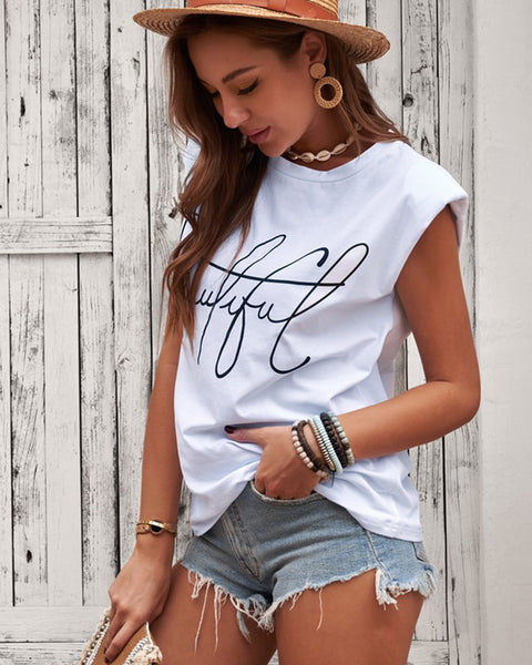 Yocwear Statement Padded Shoulder Tank Top