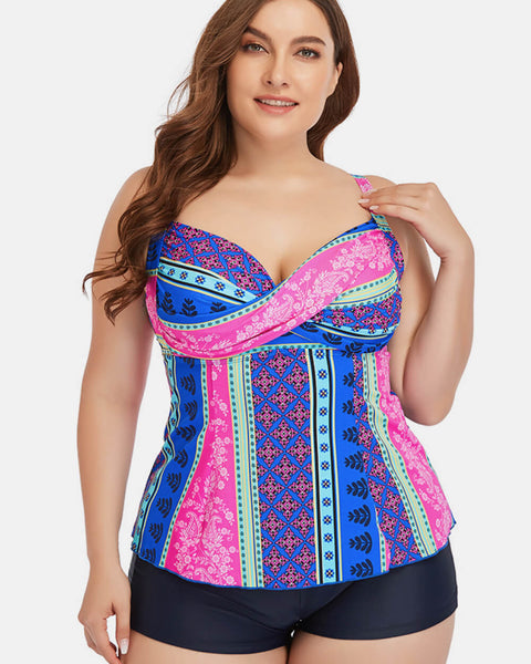 Yocwear Colorful Crisscross Cutout Two-Piece Swim Set