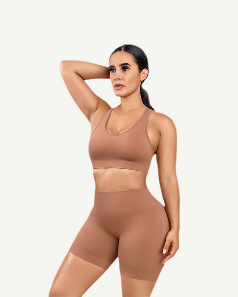 Yocwear Sporty Sports Bra and Biker Shorts Set