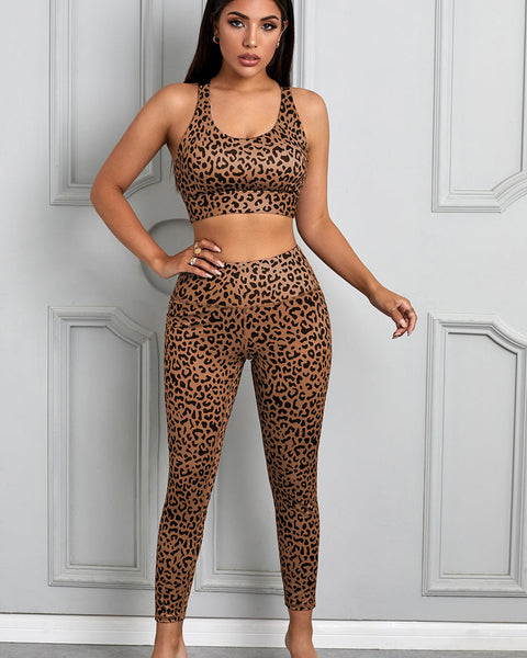 Yocwear Cheetah Girl Sports Bra and Leggings Set