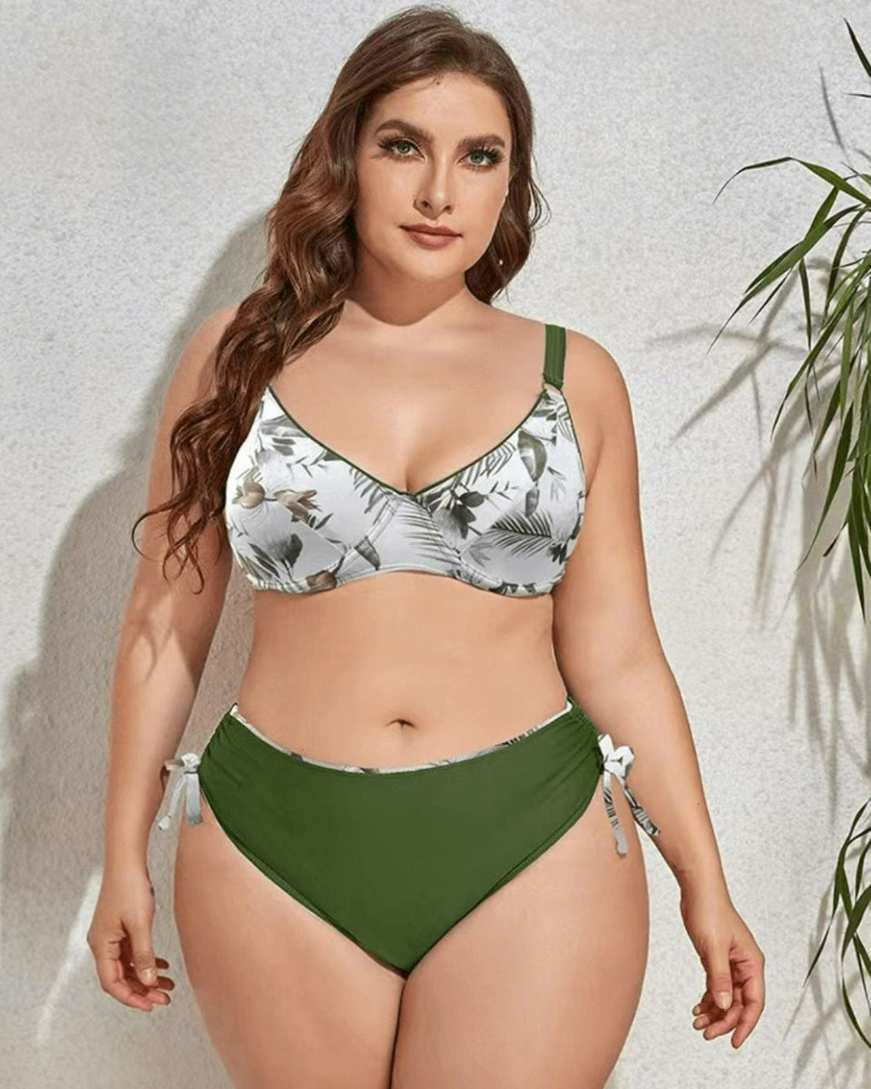 Yocwear Drawstring Tropical Sexy Bikini Set