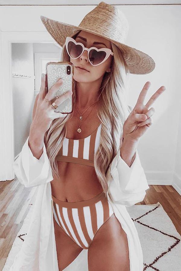 Yocwear Sexy Striped High Waist Bikini
