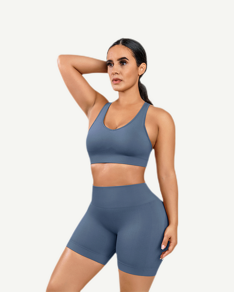 Yocwear Sporty Sports Bra and Biker Shorts Set