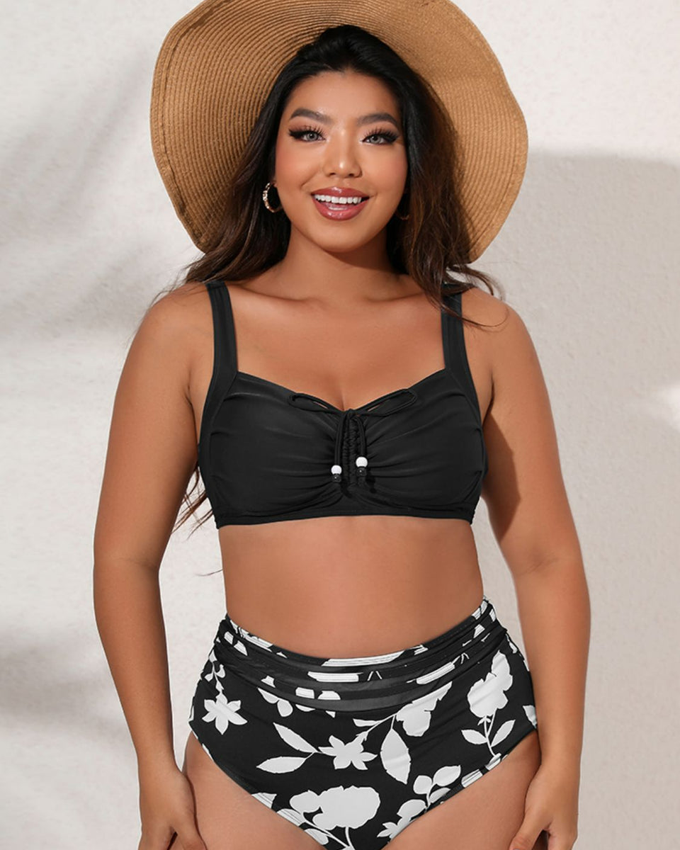 Yocwear Leaves Print Sexy Bikini Set