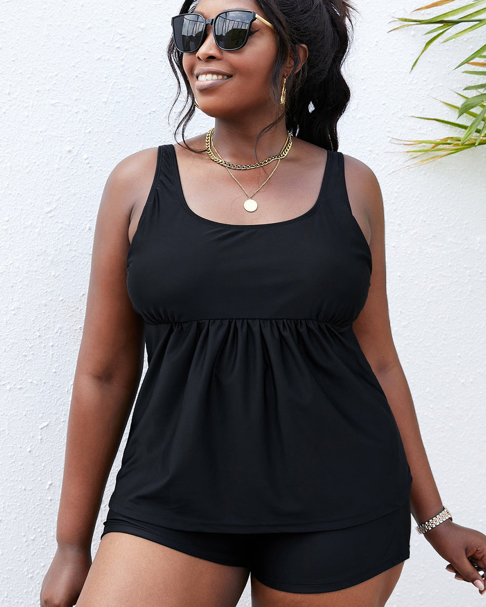 Yocwear Simple Sexy Black Tankini Set